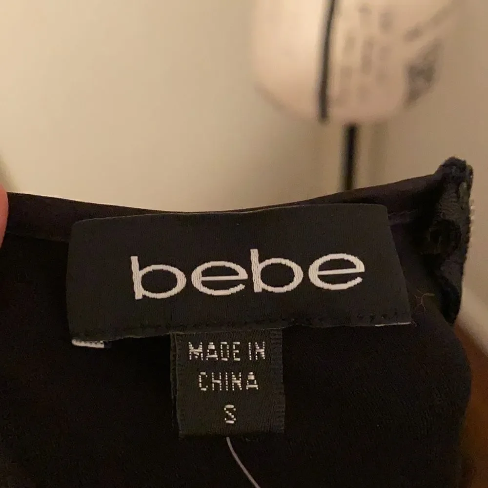 Bebe Black Leather Panel Dress - Picture 13 of 13